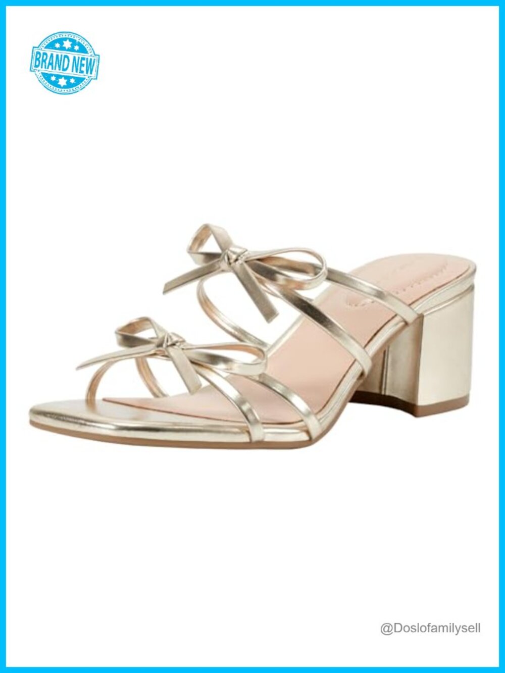 Women's Faux Leather Block Heel Slip-On Dress Sandals